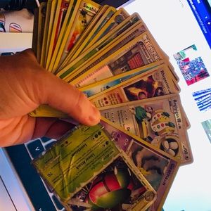 ShinyHolo Pokémon Card stack!
